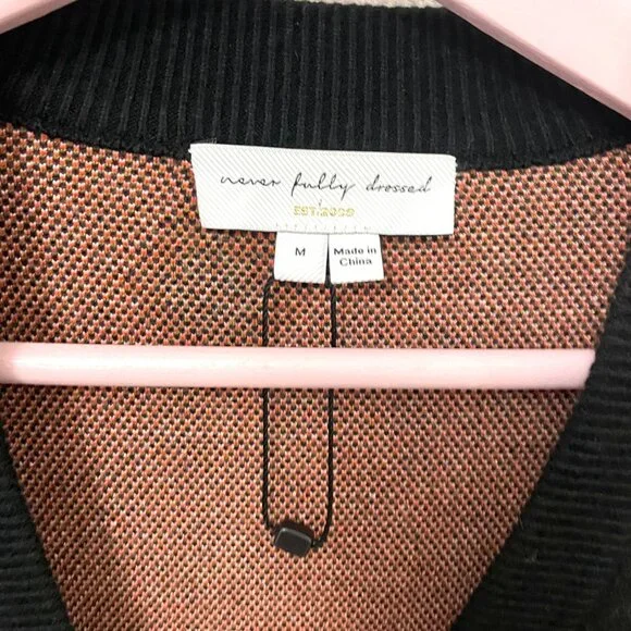 NWOT Never Fully Dressed Havana Balloon Sleeve Cardigan Black Tropical Size M - Picture 3 of 7